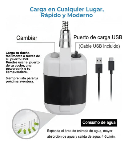AquaGo™ – Ducha Portátil Eléctrica Recargable