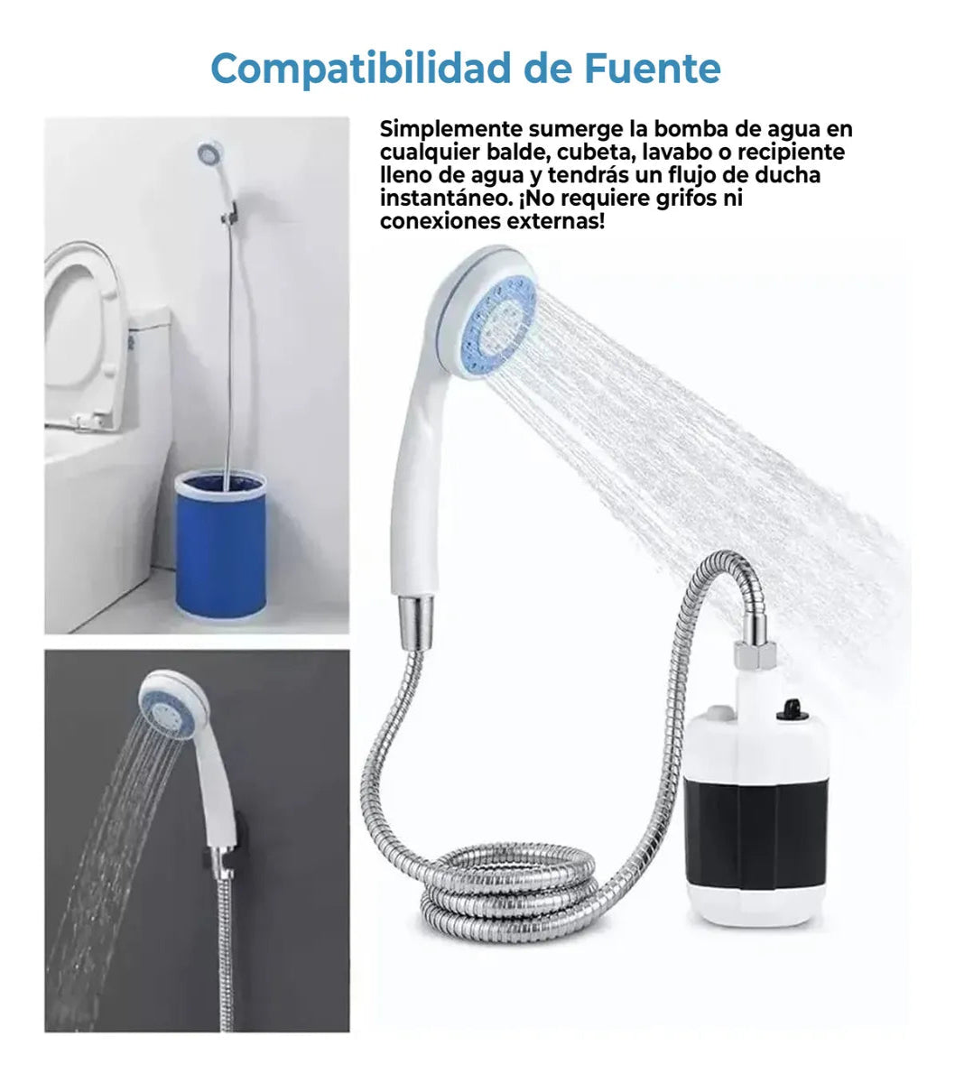 AquaGo™ – Ducha Portátil Eléctrica Recargable