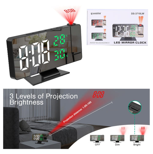 ProjecTime 180° - Reloj Proyector Despertador Digital Lcd Pro